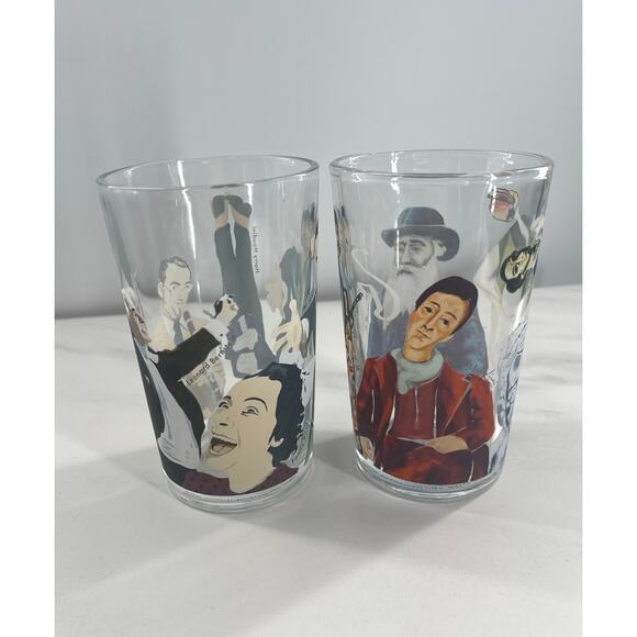 Set of 2 Unemployed Philosophers Guild - Jews Glasses - Novelty Glasses, Artists - Picture 4 of 9